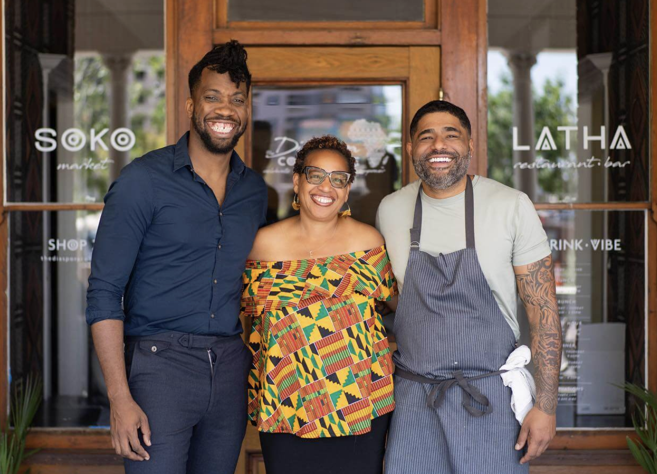 From left to right: Latha GM and beverage director Will Brazil; owner Evelia Davis; chef-partner Digby Stridiron